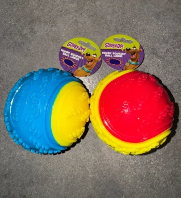 2 x Large Scooby Doo Durable Squeaky Balls Original Dog Balls Random Color 9cm
