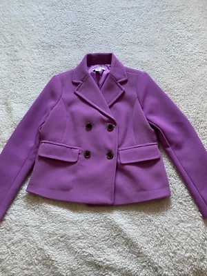 Liz Claiborne Women Dots Long Sleeve Jacket Purple Petite Size PM - Image 1 of 4