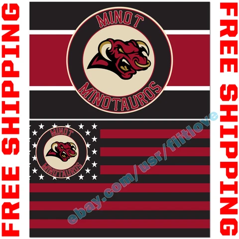 Minot Minotauros Stars Stripes Flag 3X5 ft NAHL North American Hockey League Cover