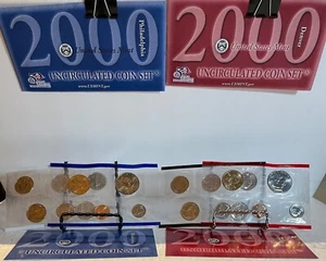 2000 Annual Philadelphia & Denver U.S. Mint Uncirculated Coin Sets W/ 10 In Each - Picture 1 of 1