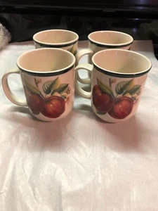 4 China Pearl Casuals Apple Blossom Stoneware 10oz Mugs - Picture 1 of 6