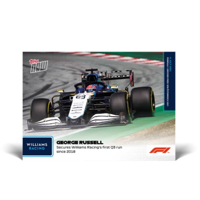 George Russell Williams 1st Q3 runs 3 years 2021 Topps Now Formula 1 F1 Card #28 - Image 1 of 2