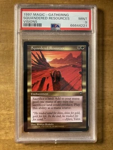 MTG✨SQUANDERED RESOURCES ✨Visions PSA 9 MINT Rare 1997 RESERVE LIST Low POP ! - Picture 1 of 2