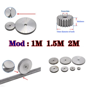 Module 1M, 1.5M, 2M Spur Gear Wheels Spur Wheel With 10 To 90 Teeth Flat Gear - Picture 1 of 10