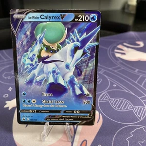 POKEMON TCG CARD Ice Rider Calyrex V SWSH130 Sword & Shield 2021 Ultra Rare - NM - Picture 1 of 1