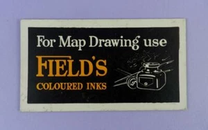 Field's Coloured Inks For Map Drawing Use - Vintage Unused Advertising - Foto 1 di 1