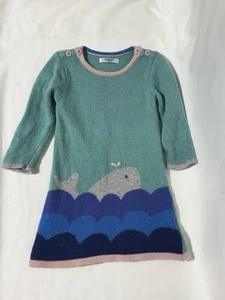 Baby Boden Knit Whale Sweater Dress Dress Baby Girl Size 6-12 Months - Picture 1 of 6