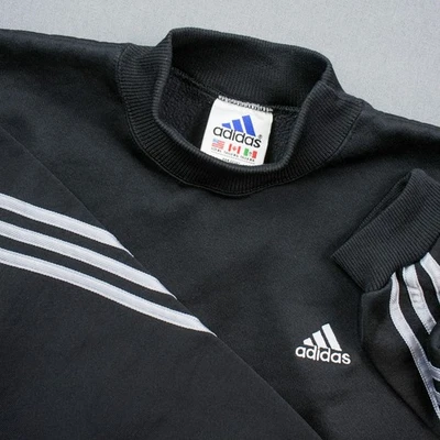 Retro Adidas USA Black Sweatshirt Mens XL Three Stripe Crewneck Athleisure - Image 1 of 4
