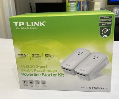 TP-Link AV1200 3-port Gigabit Starter Kit: Model TL-PA8030 KIT New - Image 1 of 4