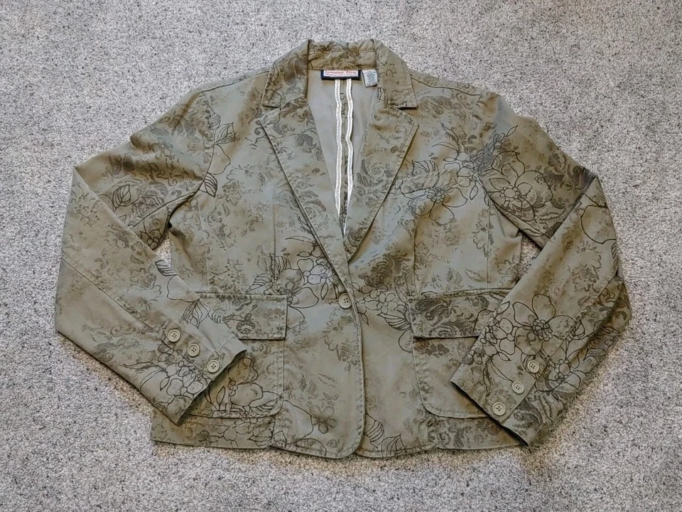 Винтажная женская куртка с цветочным узором Jamaica Bay с карманами на средних рукавах - Изображение 1 из 4