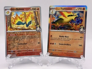 Ethan's Quilava 033/182 Rev Holo & Typhlosion 034/182 Holo Destined Rivals NM - Picture 1 of 2