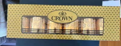 Juego de 6 vasos decorados en oro Crown Gold Gumbler 6 piezas nuevos en caja original de regalo Foto 1 de 4