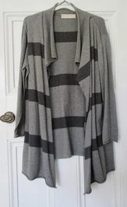 Fenn Wright Manson Non Fastening Waterfall Cardigan: Grey Stripes Cotton: UK18 - Picture 1 of 10