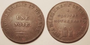 Jeton, Cloitre Notre Dame, Eau clarifiée et dépurée, une voie 1809, Rare !! - Picture 1 of 1