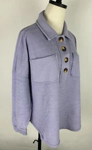 AMERICAN EAGLE Terrycloth Polo Sudadera XS Pastel Púrpura Botones Lavanda  - Imagen 1 de 17