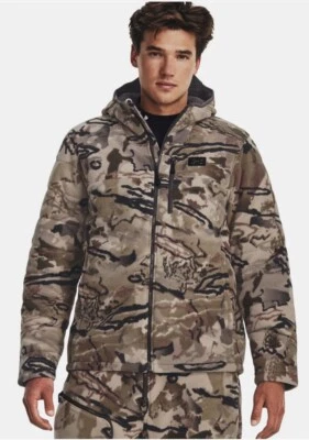 Under Armour Barren Rut Wind proof Hunting Camo Jacket And Bibs Set-M - Image 1 of 4