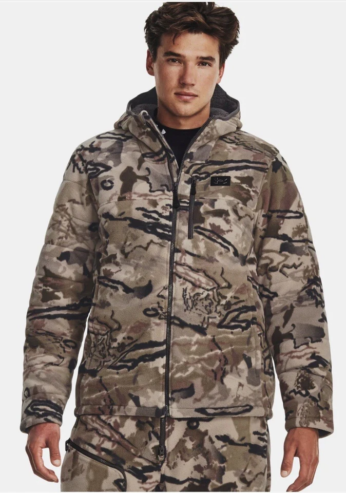 Under Armour Barren Rut Wind proof Hunting Camo Jacket And Bibs Set-M - Image 1 of 4