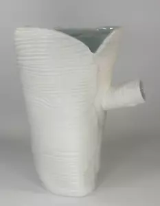 Sherry Olsen Anthropologie 9 Zoll hohler Baumstumpf weiße Vase, Vintage Keramik - Bild 1 von 7