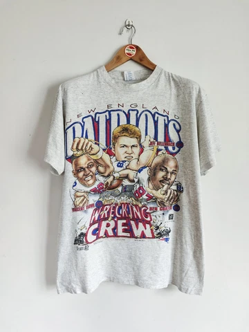 Rare Vintage New England Patriots Caricature 90's 2side t shirt NFL Football Cover