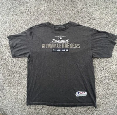 Milwaukee Brewers Men’s MLB Baseball Gray Logo Short Sleeve T-Shirt Size XL - Image 1 of 4