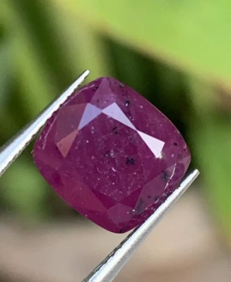 5.70 Ct Natural African Corundum/Ruby Cushion Cut loose Gemstone @Africa. - Image 1 of 4