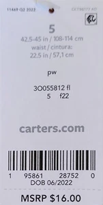 Carter's Floral Leggings Girls Mustard Yellow Size 5 New With Tag Free Shipping - Picture 1 of 2