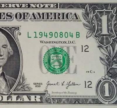 AUGUST 4th 1949 Birthday Anniversary Date  Note One Dollar Series 2021 - Image 1 of 3