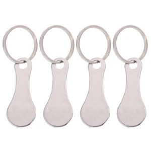 4 Pcs Shopping Trolley Tokens Cart Grocery Coin Keychain Coins Quarters Keepers - Picture 1 of 12