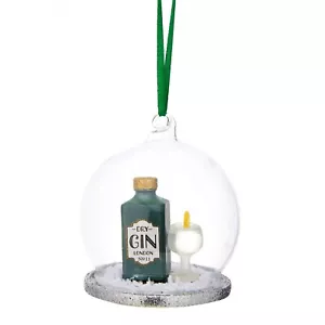 Gin and Tonic Glass Bauble Dome de la colección navideña de Sass and Belle - Imagen 1 de 2