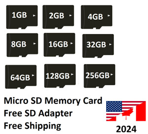 Micro SD Card 32GB 64GB 128GB Class 10 SDHC SDXC Phone Memory & Adapter lot