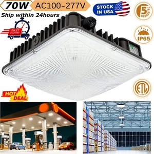 LED Canopy Light 70Watt, Waterproof Carport Driveway Ceiling Light,ETL Certified - Picture 1 of 18