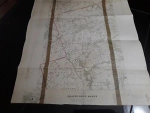 Vintage Haliburtan Wall Map West Half Muskoka Nipissing Topographic Map Fishing - Foto 1 di 5