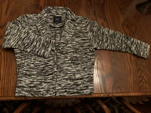 GAP GIRLS BLACK AND WHITE MARLED COCOON JACKET SWEATER ORG. $68.00 SZ 14-16 NWOT - Picture 1 of 3
