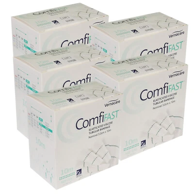 SYNERGY HEALTH Multi Buy 5 x Benda tubolare in viscosa verde Comfifast arti medi 10,75 cm x 10 m