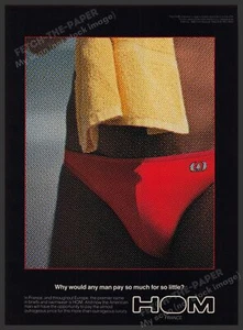 HOM France 1970s Print Advertisement Ad 1979 Men's Underwear Swimwear - Picture 1 of 1