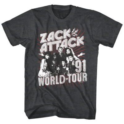 Camiseta para hombre Saved by the Bell Zack Attack World Tour 1991 Morris Rock Band Max Foto 1 de 3