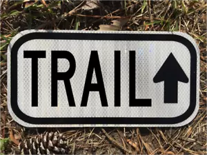 TRAIL Straßenschild 12""x6"" - DOT Style - Naturpark Weg Wandern Fahrrad Autobahn - Bild 1 von 7