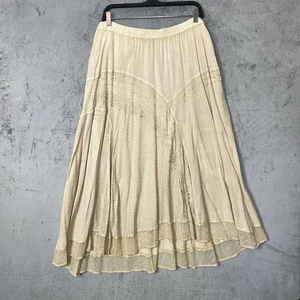 Cottagecore Fairy Embroidered Lace Trim Maxi Skirt Plus Size 1X Festival Party - Picture 1 of 6