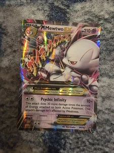 Pokémon M Mega Mewtwo EX Ultra Rare Holo TCG Card 64/162 XY Breakthrough - Picture 1 of 24
