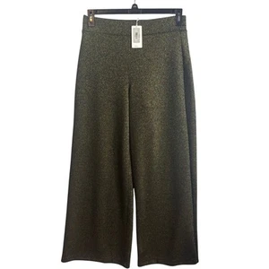 NWT Spanx Women's AirEssentials Wide Leg Pant Black Gold Shimmer Size M 50829R - Picture 1 of 9