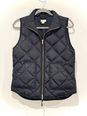 J.Crew Mens Vest Navy Blue Small Gently Used Quilted Vest Zipper and Pockets - Image 1 of 4