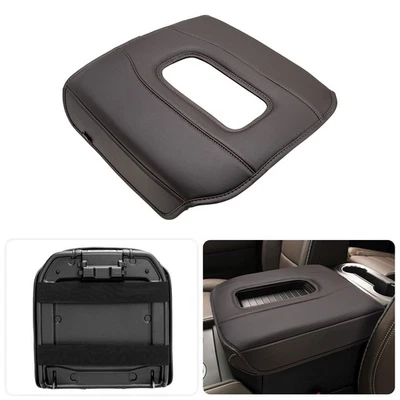 Fit Chevy Tahoe GMC Yukon 2021-2026 Bucket Seat Console Arm Rest Cover Pad Brown Foto 1 de 4