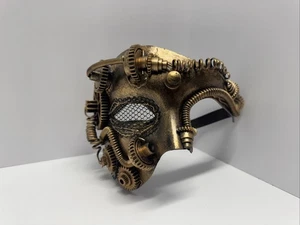 masquerade mask Bronze Tone With Gears And Strap - Picture 1 of 5