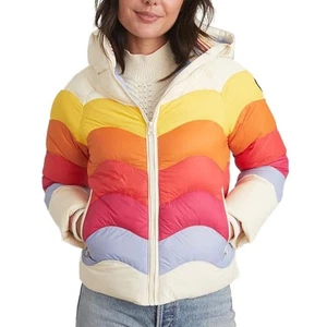 Marine Layer NEU ML X LF Apres Puffer Antique White Mullti Colorblock Gr. XS - Bild 1 von 15