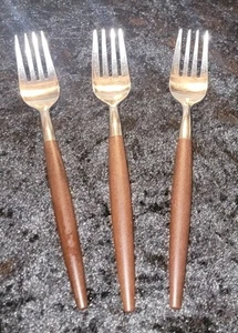 American Tempo Stainless Japan 3 Dinner Forks Lot MCM - Picture 1 of 3