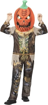 Childs Halloween Pumpkin Scarecrow Reaper Costume - Image 1 of 4