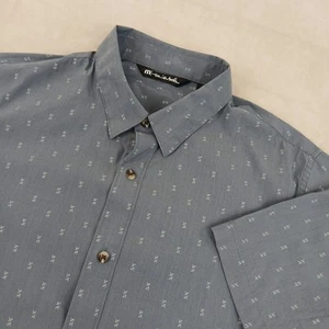 Travis Mathew Large Mens Shirt Button Up Short Sleeve 22x28 All Over Medium - Picture 1 of 12