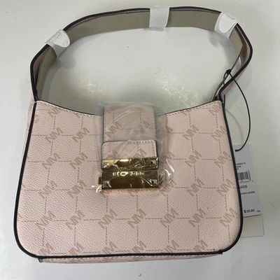 Nicole Miller Pink Logo Rose Blush Logo Strap Shoulderbag Purse NWT - Image 1 of 4