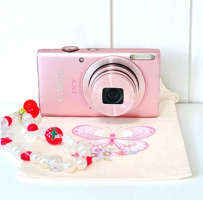 Canon IXY 90F Pink PowerShot ELPH 115 IS IXUS 132 16.0MP Digital Camera w/ Strap - Image 1 of 4