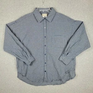 Coldwater Creek Button Up Shirt Womens XL Long Sleeve Blue Check - Picture 1 of 9